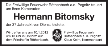 Traueranzeige von Hermann Bitomsky von Pegnitz-Zeitung